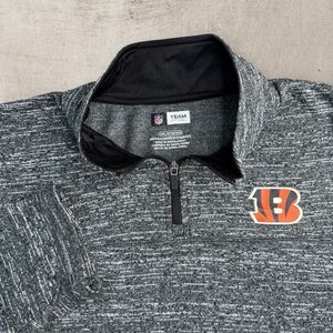 Cincinnati Bengals 1/4 Zip Sweatshirt Mens 3XL NFL Football Gray Fleece Y2K